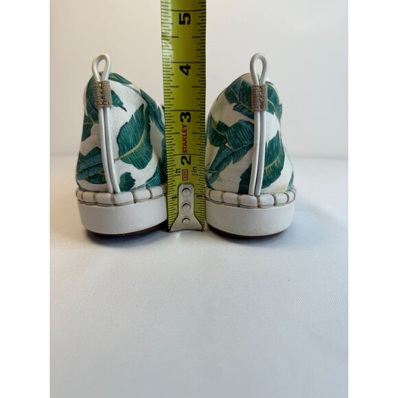 Clarks Cloudsteppers Women 9M Canvas Slip-On Palm Step Glow Jade Green Sneaker - Picture 9 of 12